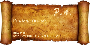 Prokop Anikó névjegykártya